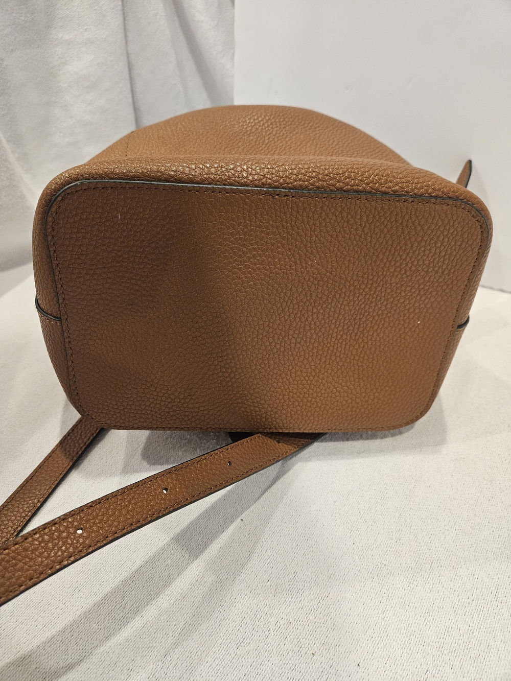 DKNY Brown Pebbled Leather Drawstring Crossbody Bag Bucket Bag - Picture 7 of 15